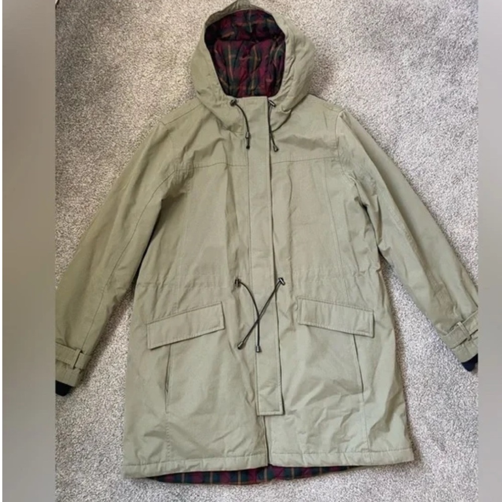 Pendleton women’s flannel lined army green parka XS